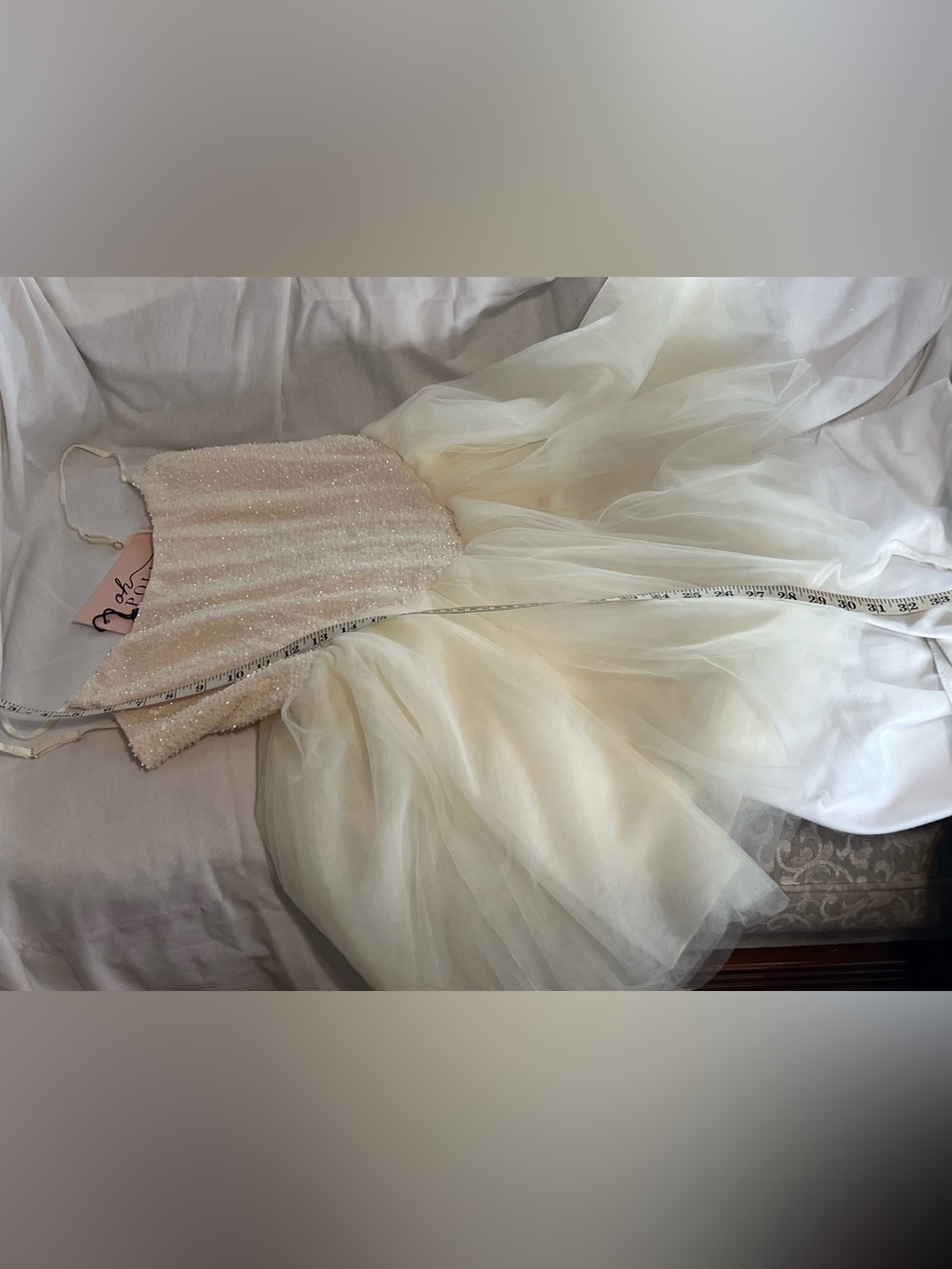 Oh Polly Ivory Beaded Mini Dress - Picture 9 of 9